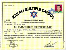 Character Certificate